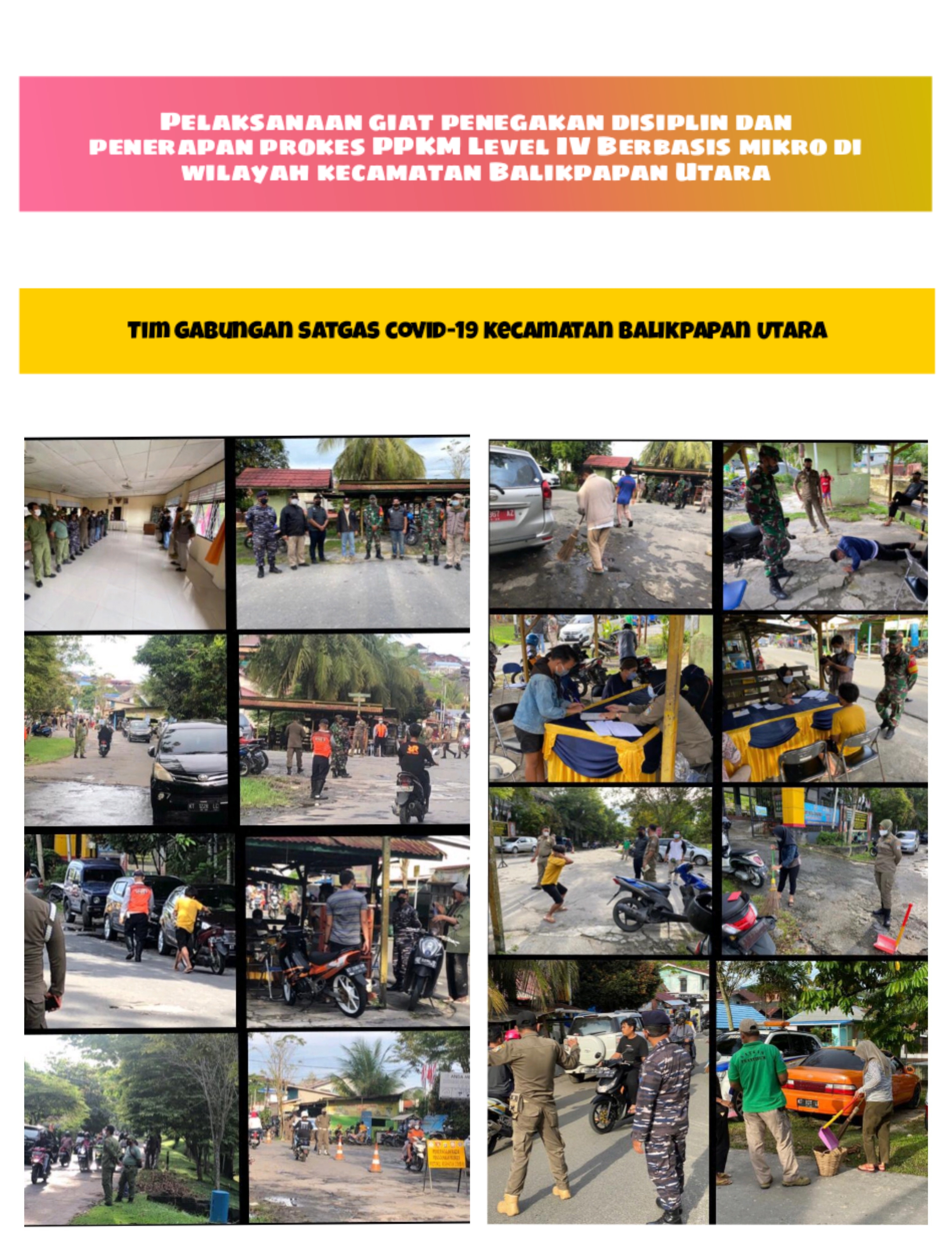 Pelaksanaan Giat PPKM Level IV Berbasis Mikro di Wilayah Kecamatan Balikpapan Utara (Kelurahan Muara Rapak)