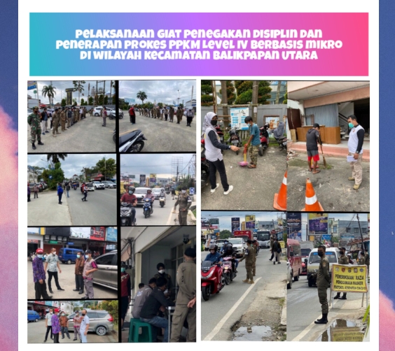 Pelaksanaan Giat Rutin PPKM Level IV Berbasis Mikro di Wilayah Kecamatan Balikpapan Utara 