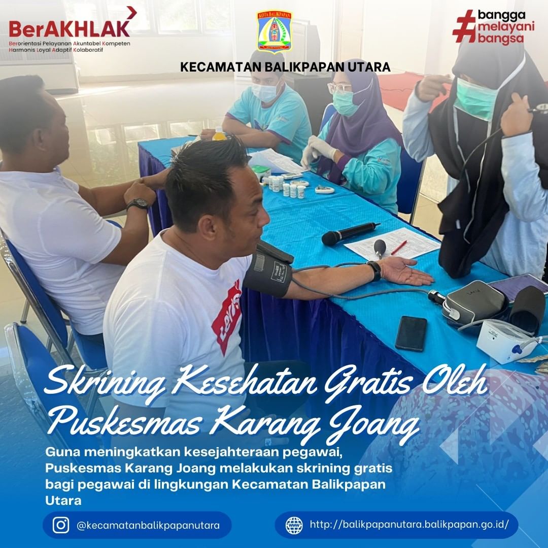 Skrining Kesehatan Gratis Oleh Puskesmas Karang Joang