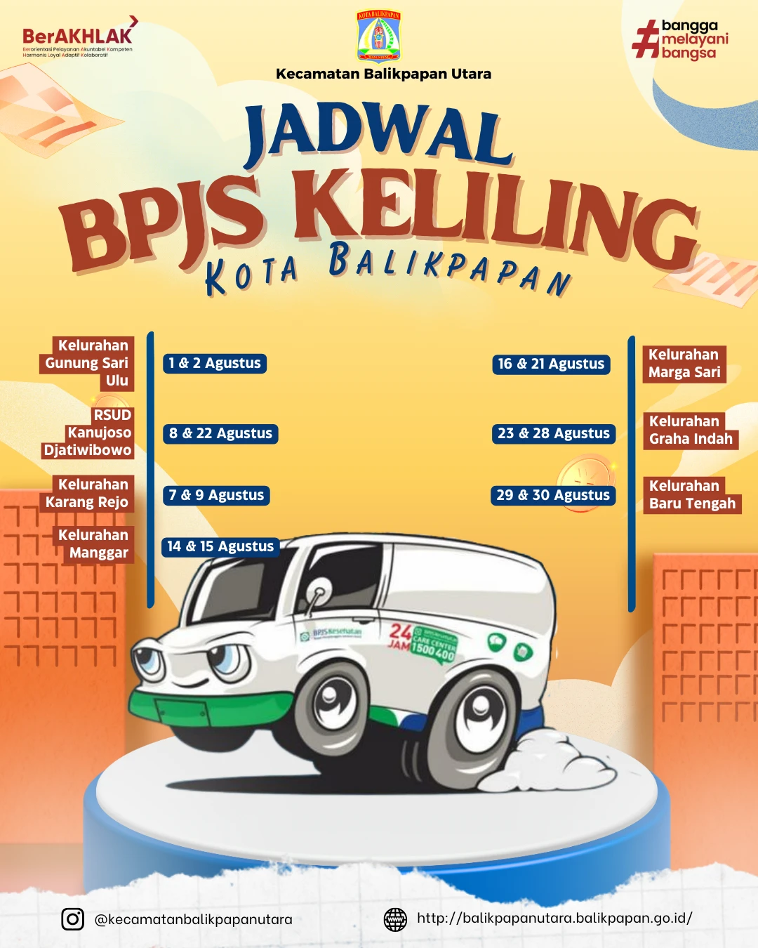 Jadwal BPJS Keliling Kota Balikpapan Bulan Agustus